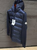 Moncler Panelled Zip-Up Hooded Jacket Blue - Afbeelding 2