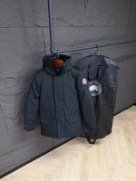 Canada Goose Parka Longford Black, Red Logo High Quality
