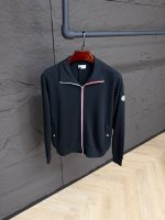 Moncler Stripped Cotton Vest Black