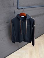 Moncler Brown Stripped Cotton Vest Black