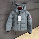 Canada Goose Wyndham Grey, Red Logo High Quality