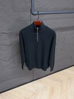 Louis Vuitton Cashmere-Wool Blend Half-Zip Pullover Black