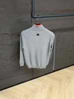 Louis Vuitton Cashmere-Wool Blend Half-Zip Pullover Grey - Afbeelding 2